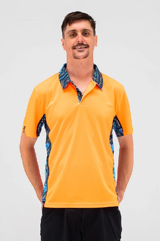 School uniform - style polo shirt with a specific logoDeadly Dads High Vis Fluro Orange Unisex Polo Shirt