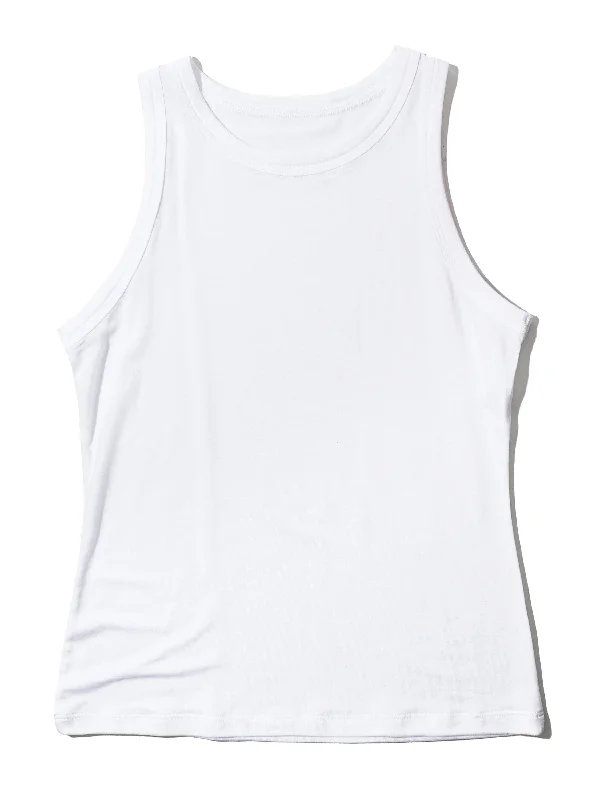 Scoop Neck Women's Linen Blend Tank Tops for SummerEco Rx® Lite Tank White