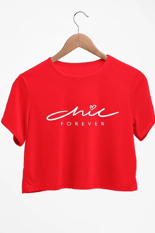 Plunging V - Neck Women's Crop Top in Red for a Bold and Sexy StatementChic Forever Graphic Printed Red Crop Top