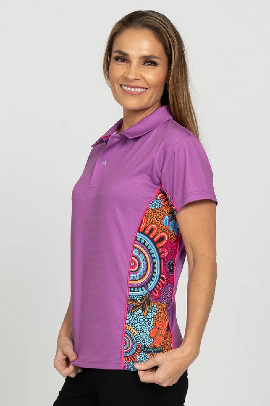 Plus - size polo shirt with side slits for added comfortCelebration Purple Bamboo (Simpson) Women's Fitted Polo Shirt