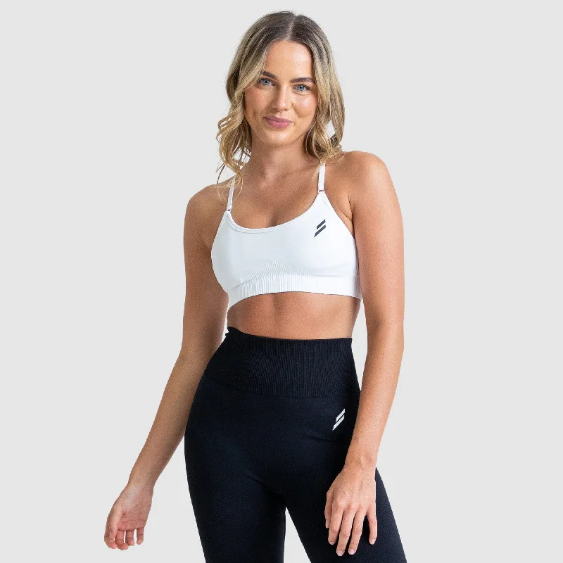 Metallic - Finish Women's Crop Top in Silver for a Futuristic and Eye - Catching LookImpact Seamless Crop - White