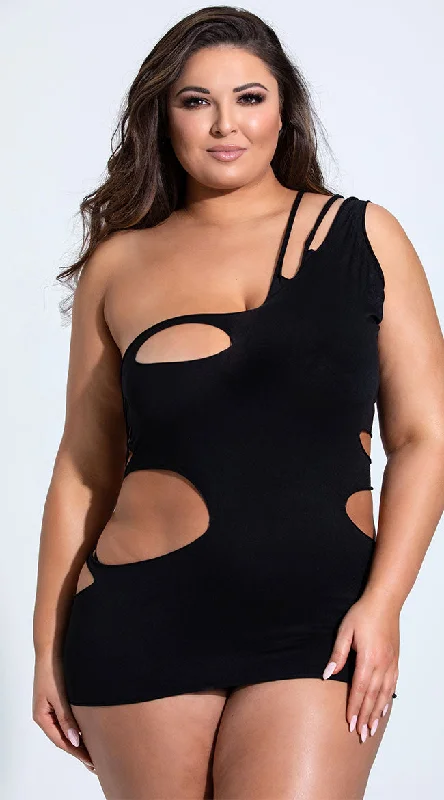 Strapless Women Dress with a Built - in Bra for Comfort and SupportYandy Plus Size Cut Feeling Mini Dress