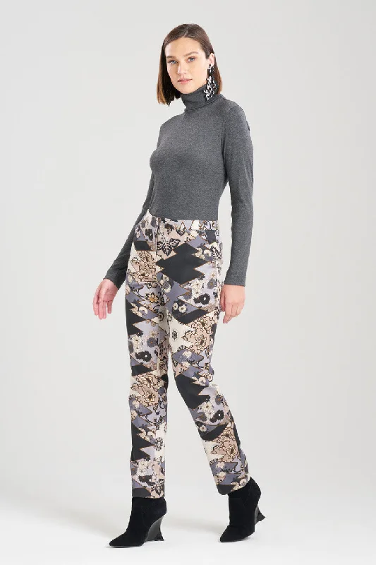 Cropped Women's Corduroy Pants in Autumn ColorsPatchwork Tapered Pants