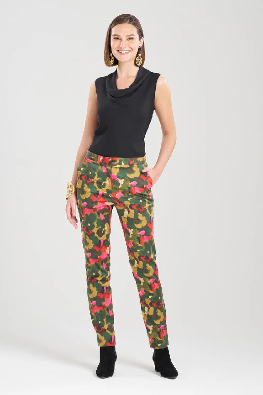 Flare Leg Women's Satin Trousers for a Glamorous Night OutFloral Tapered Pants