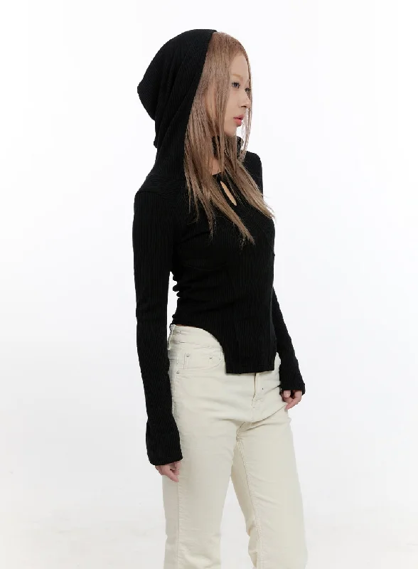 Button - Down Women Long Sleeve Top for a Classic StyleCut Out Slim Fit Hoodie CN425