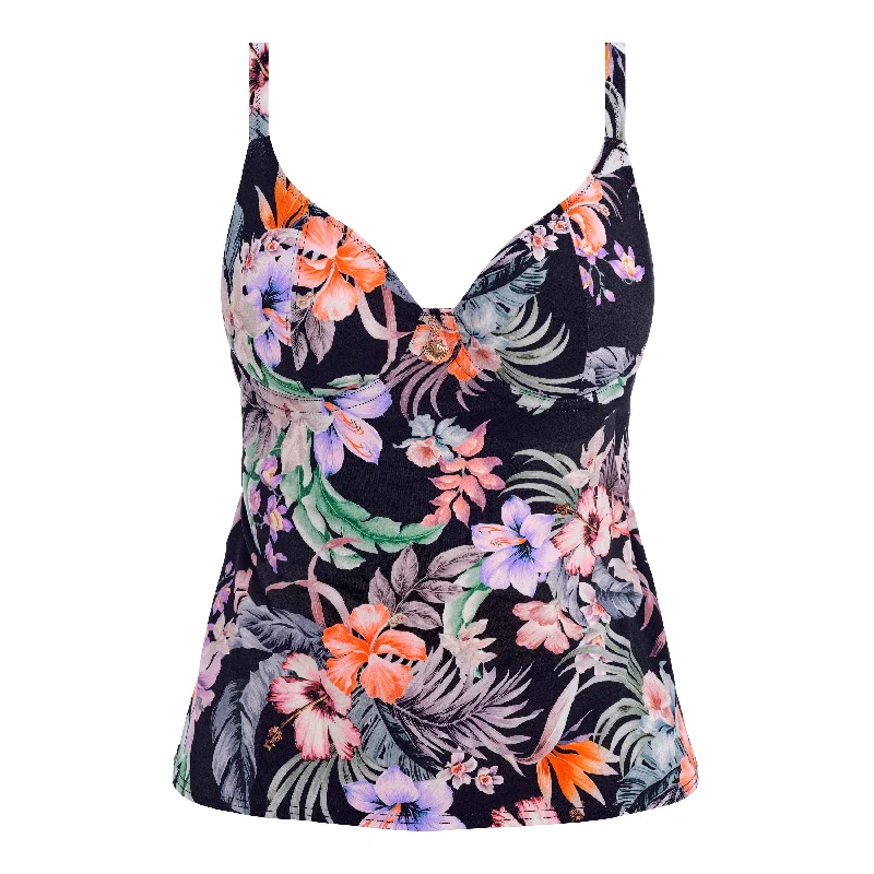 Women's Longline Tank Tops with Abstract PrintsFreya Kamala Bay Plunge Tankini Top