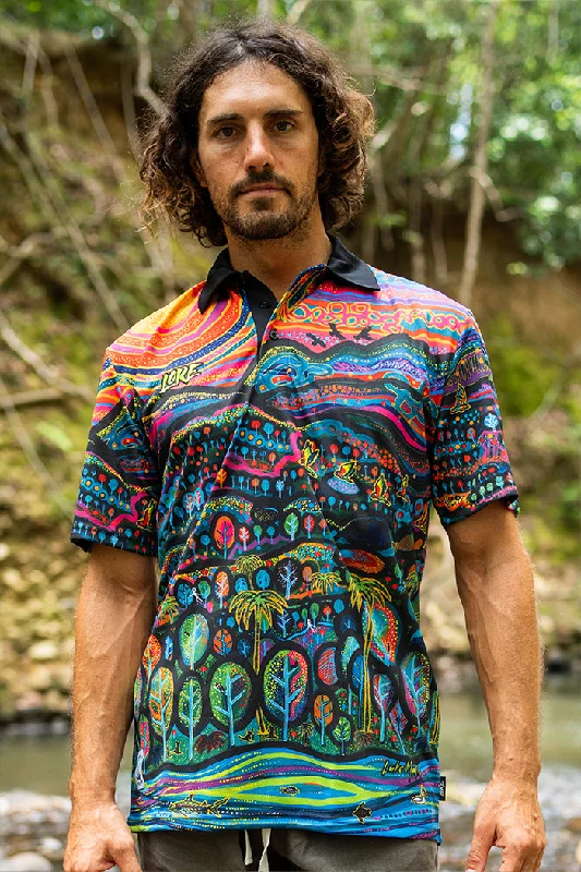 Hawaiian - print polo shirt for a tropical vibeCurrumbin Sunset Recycled UPF50+ Unisex Polo Shirt