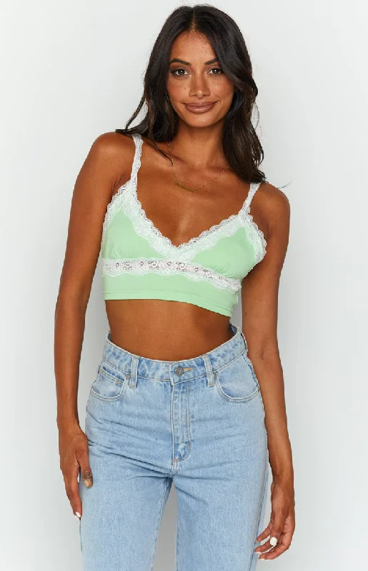 Sleeveless Women's Linen Crop Top in Natural for a Breathable and Casual Summer StyleElora Green Crop Top