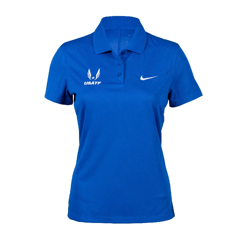 V - neck polo shirt in soft merino wool for winterNike USATF Women's Dri-FIT Polo