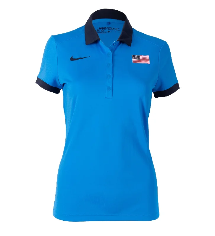 Long - sleeve polo shirt in lightweight polyester for layeringNike USA Women's Official Rio Team Polo