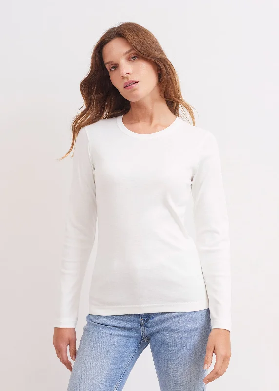 Zip - off sleeves polo shirt for changing weather conditionsCelina long sleeve t-shirt - round neck, in cotton (ECUME)