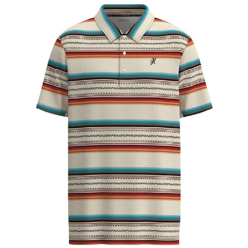 Hawaiian - print polo shirt for a tropical vibe"The Weekender" Cream/Serape Polo