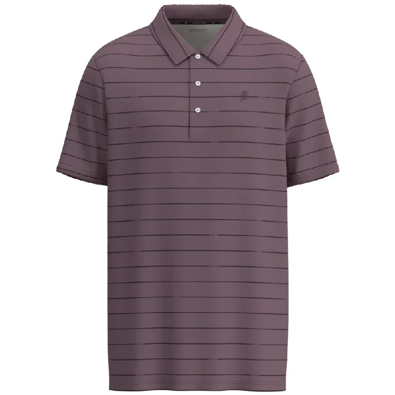 Polo shirt with a drawstring hem for an adjustable fit"The Weekender" Purple w/Stripes Polo