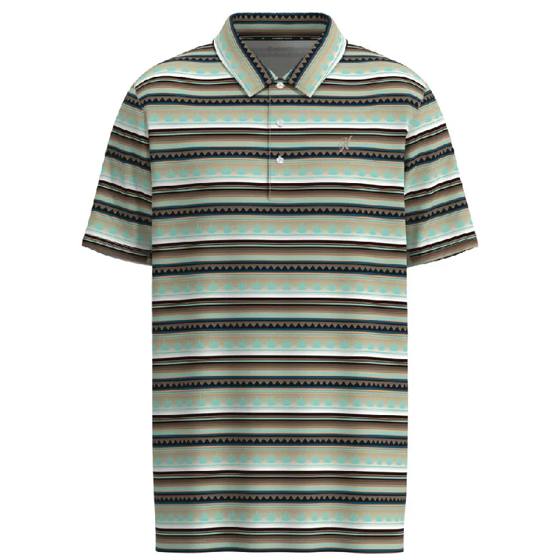 Puffed - sleeve polo shirt for a fashionable silhouette"The Weekender" Brown/Serape Polo