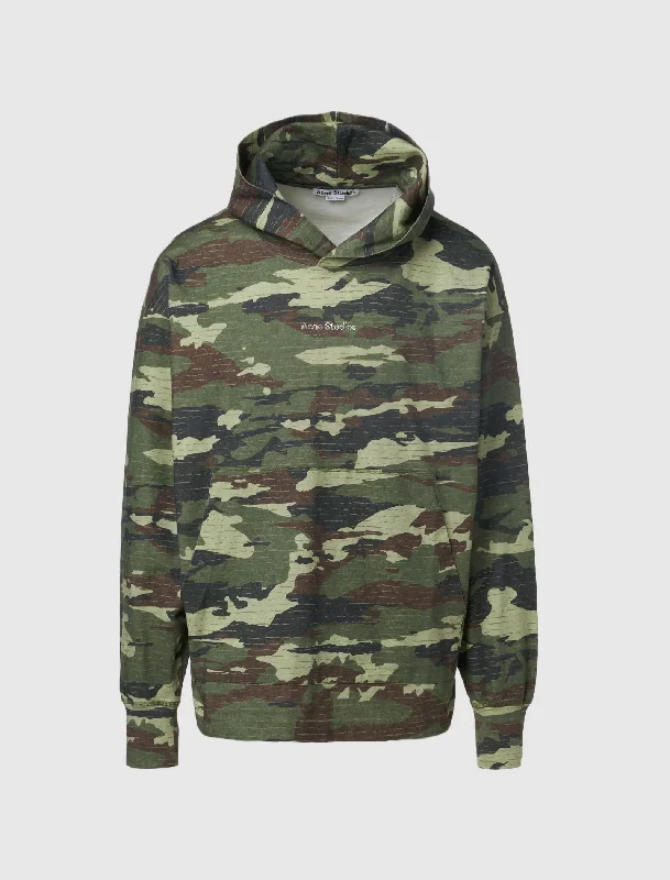 Distressed Women T Shirt with a Laid - Back AestheticCAMO HOODIE