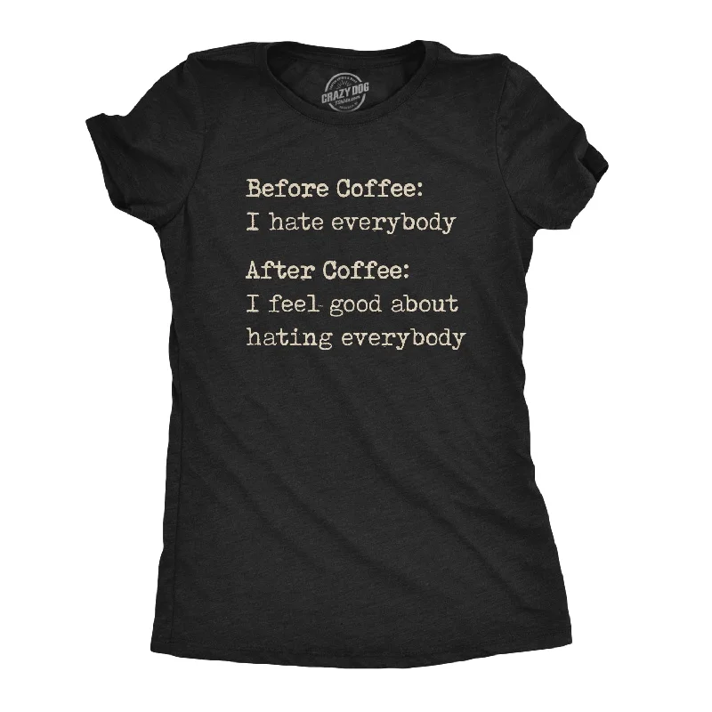 Sequined Women T Shirt for a Sparkly Night OutBefore Coffee I Hate Everybody Women's T Shirt