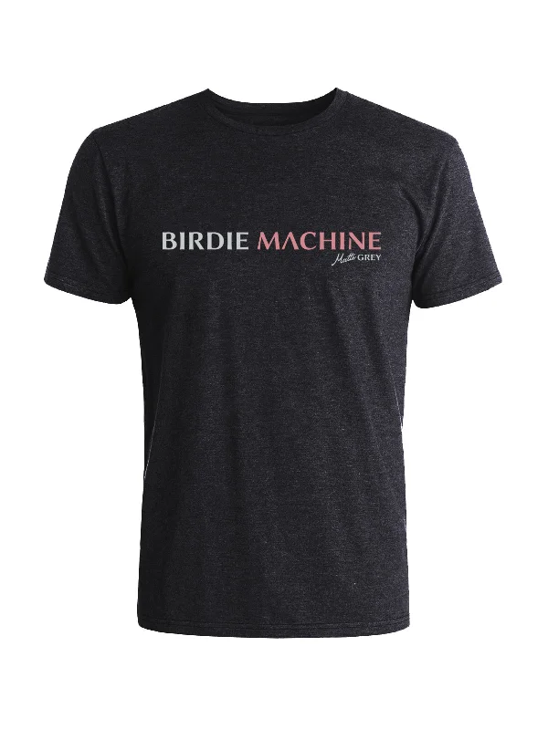 Plus Size Women T Shirt for a Comfortable and Flattering FitBirdie Machine Tee - Onyx Heather (Salt / Sam Peach)