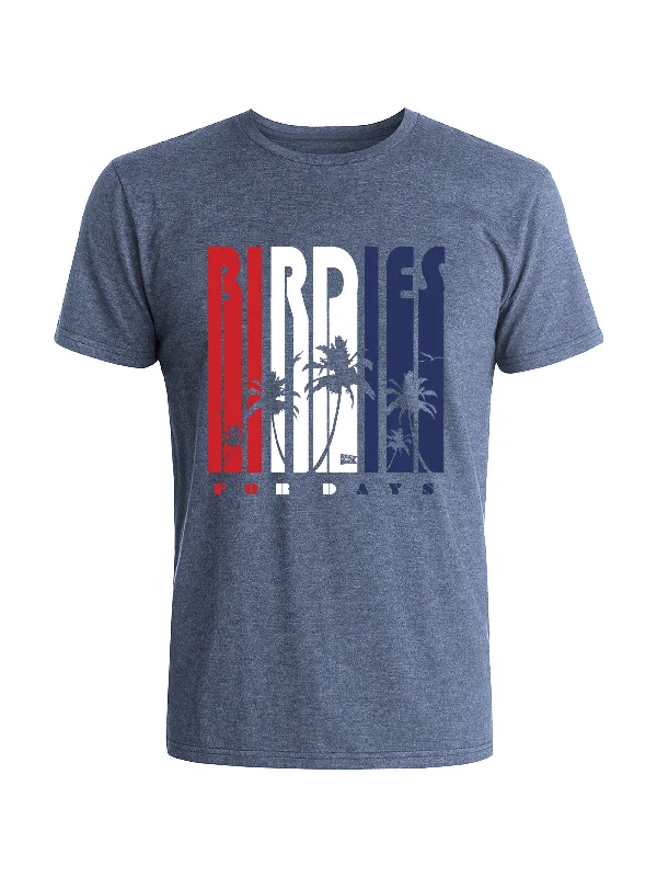 Distressed Women T Shirt with a Laid - Back AestheticBirdies For Days Tee - Navy Heather