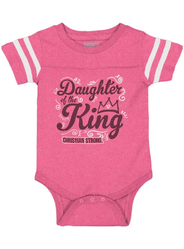 Crop Top Women T Shirt to Pair with High - Waisted BottomsDaughter Of The King Football Romper Bodysuit