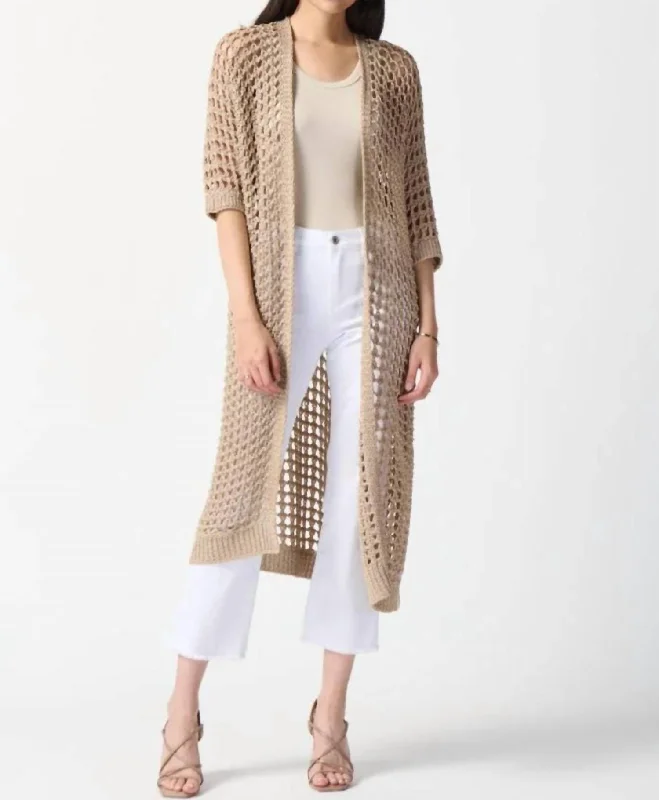 plus size women cardigan for comfortable layeringMint Cardigan In Champagne