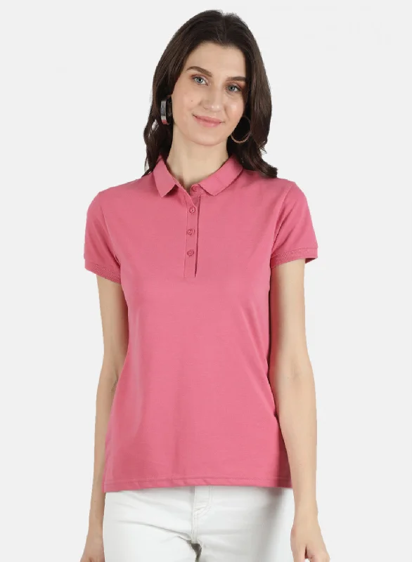 Puff Sleeve Women T Shirt for a Fashion - Forward LookWomen Pink Plain T-Shirt