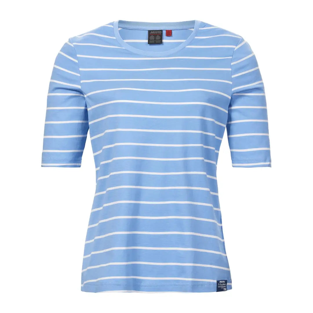 V - Neck Women T Shirt to Enhance the NecklineMusto Womens Marina Stripe Short Sleeve T-Shirt