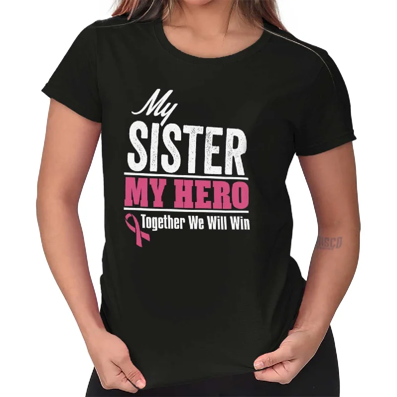 Distressed Women T Shirt with a Laid - Back AestheticMy Sister My Hero Ladies T Shirt