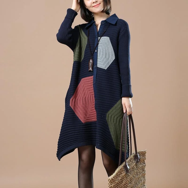 cable knit women cardigan with intricate patternsNavy patchwork sweaters woman knit cardigans