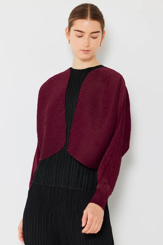 cashmere blend women cardigan for a luxurious feelRib Pleated Puff Sleeve Bolero Cardigan