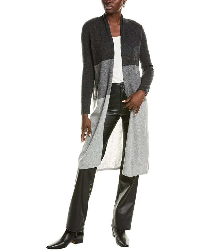 oversized women cardigan for a trendy and cozy looksofiacashmere Colorblocked Drape Cashmere Cardigan