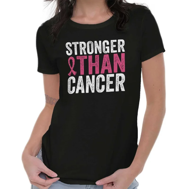 Organic Cotton Women T Shirt for Eco - Conscious WearersStronger Than Cancer Ladies T Shirt