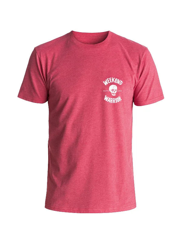 Crew Neck Women T Shirt with a Timeless DesignWeekend Warrior Front/Back Tee - Red Heather (White)