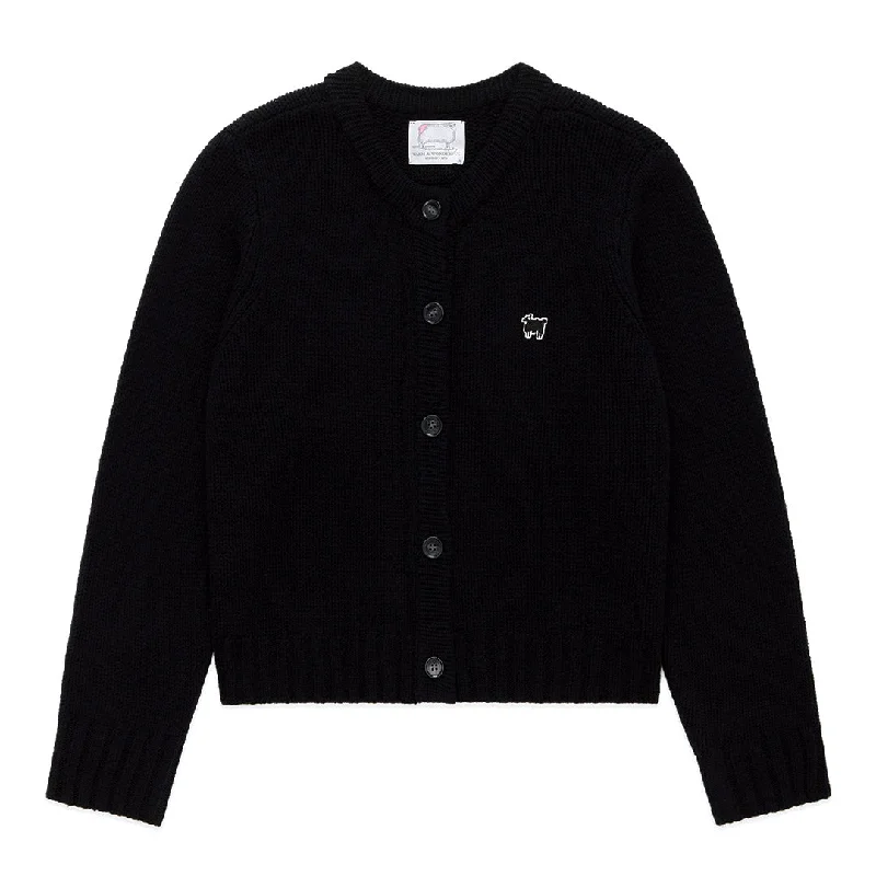 cropped women cardigan to pair with high - waisted jeansWomen's Cashmere Sheep Cardigan Black