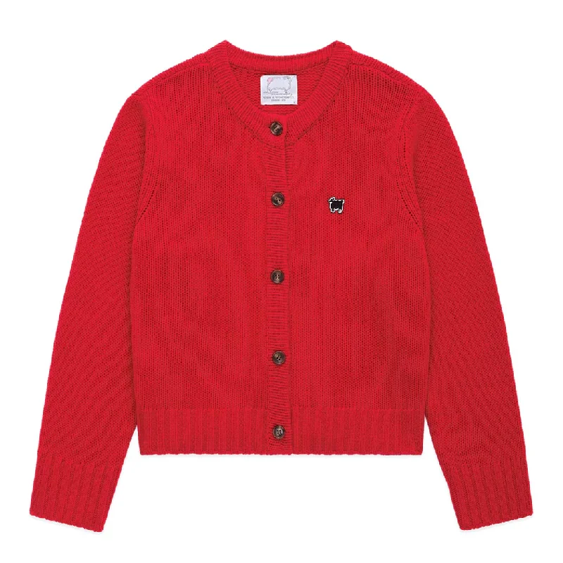 plus size women cardigan for comfortable layeringWomen's Cashmere Sheep Cardigan Diana Red