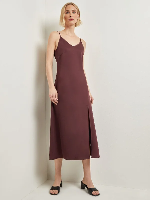 Mermaid - Style Women Dress with a Fitted Silhouette for Special OccasionsModern Fit A-Line Crepe de Chine Slip Maxi Dress