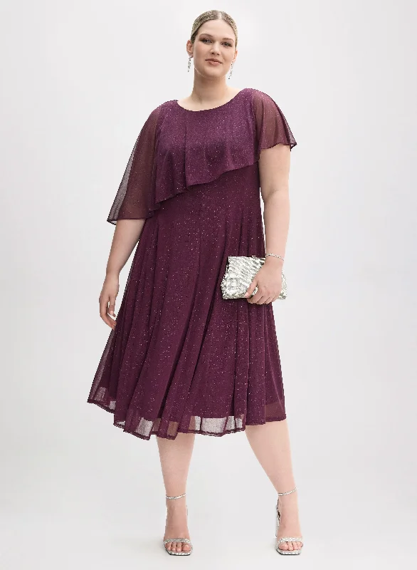 Ruffled Women Dress with Multiple Layers for a Playful and Girly StyleAsymmetric Capelet Dress