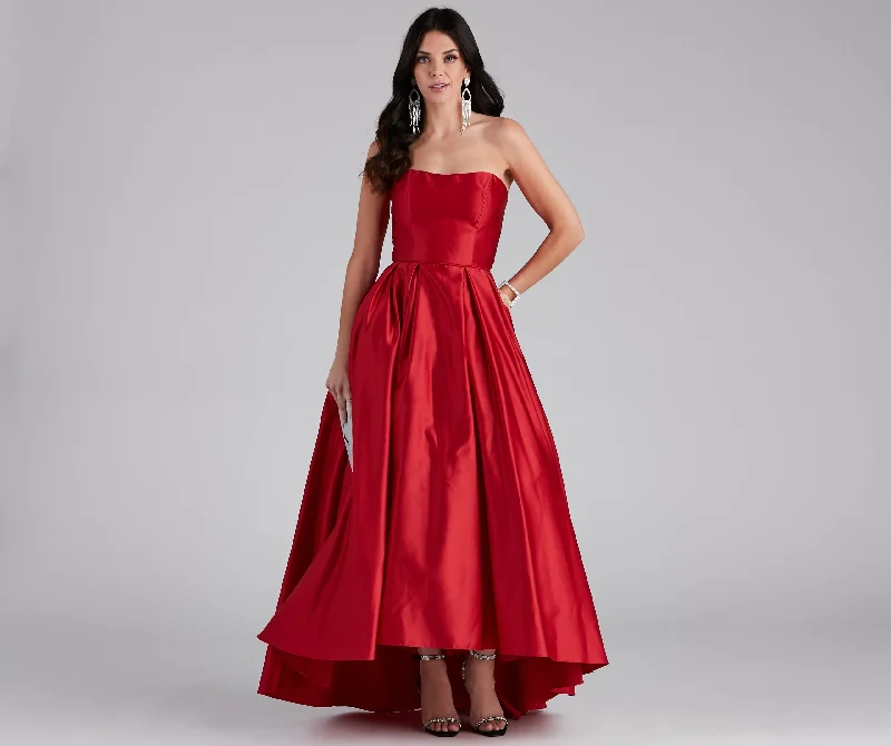 Pleated Women Dress with a Timeless and Elegant TextureAnastasia Strapless A-Line Ball Gown