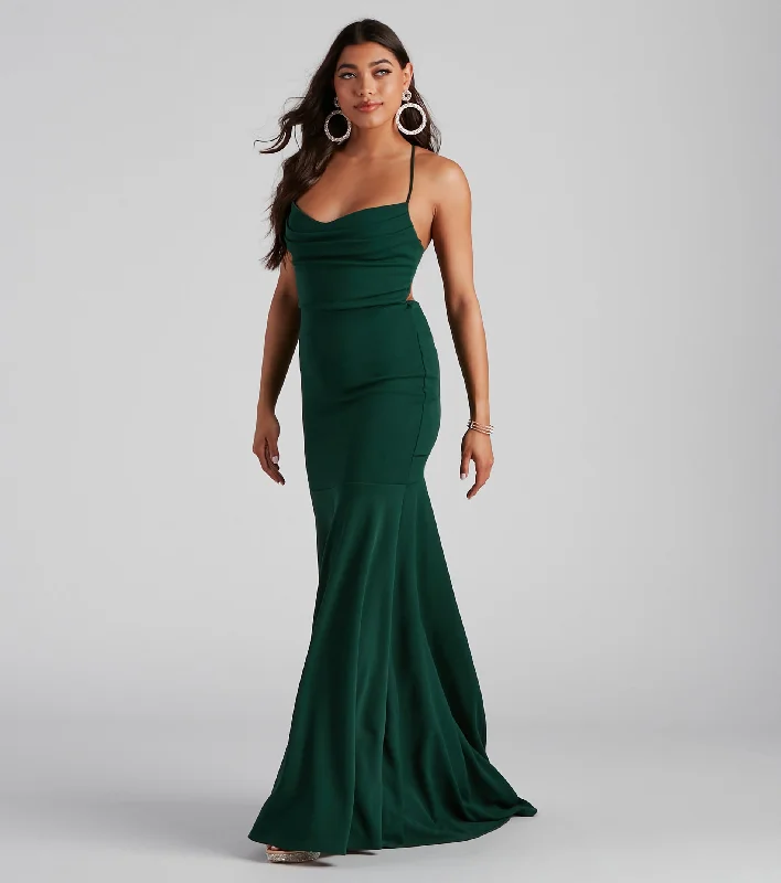 Halter Neck Women Dress to Show Off the Shoulders and NecklineKaiana Formal Crepe Mermaid Dress