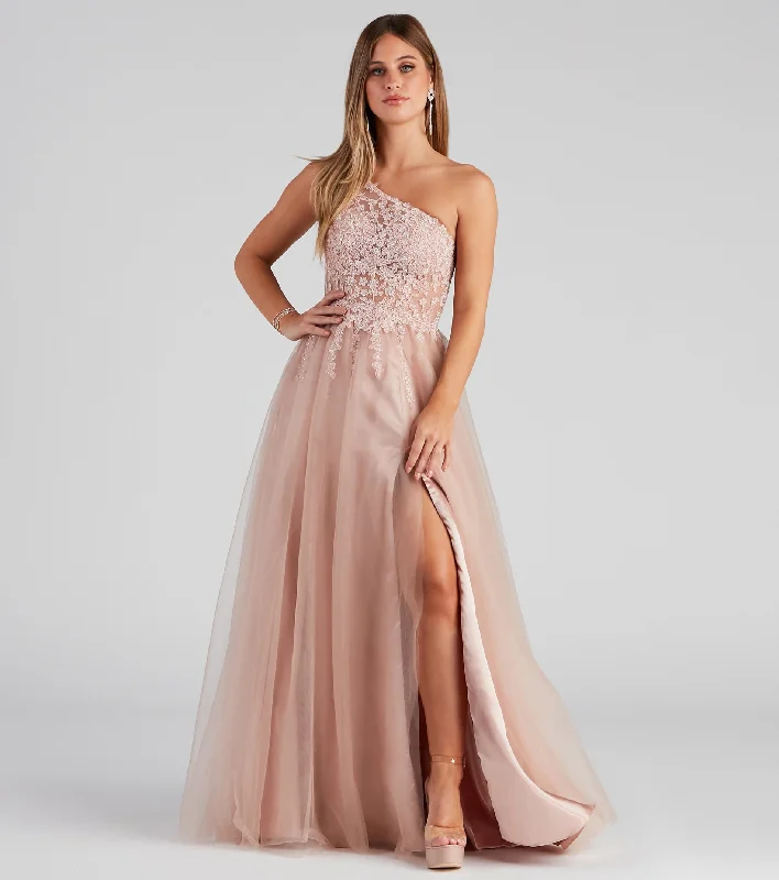 Backless Women Dress for a Sexy and Alluring Look at Evening EventsLaine Formal One-Shoulder Ball Gown