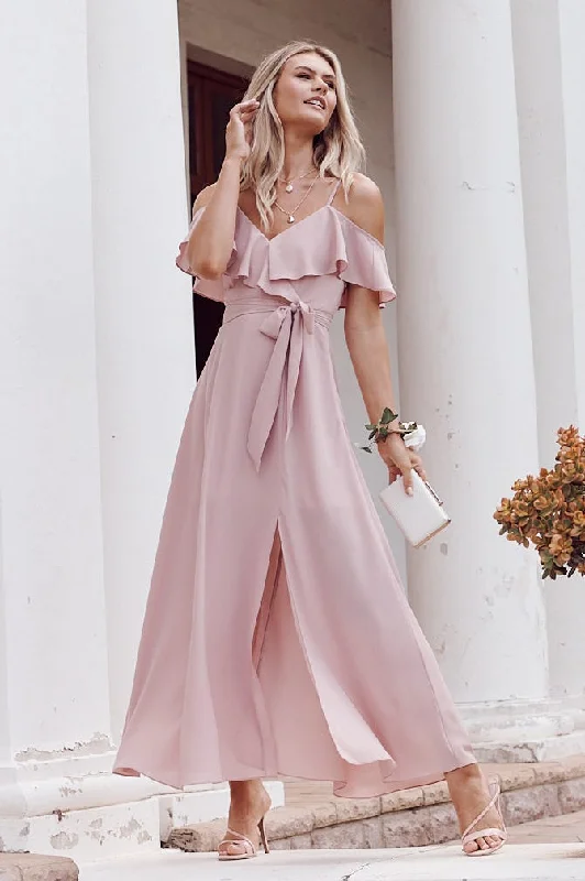 Sleeveless Women Dress in Bright Colors for Summer PartiesMarit Maxi Dress in Blush