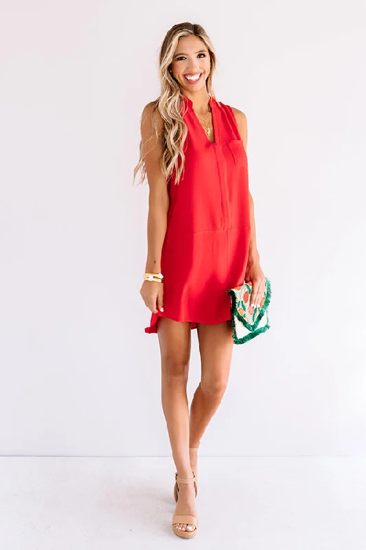 Mini Women Dress with a Short Hem for a Young and Trendy StyleFly By Shift Dress In Red