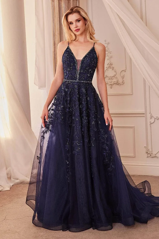 Wrap - Style Women Dress with Adjustable Fit for All Body TypesAndrea and Leo A1251 - Adorned Tulle Gown