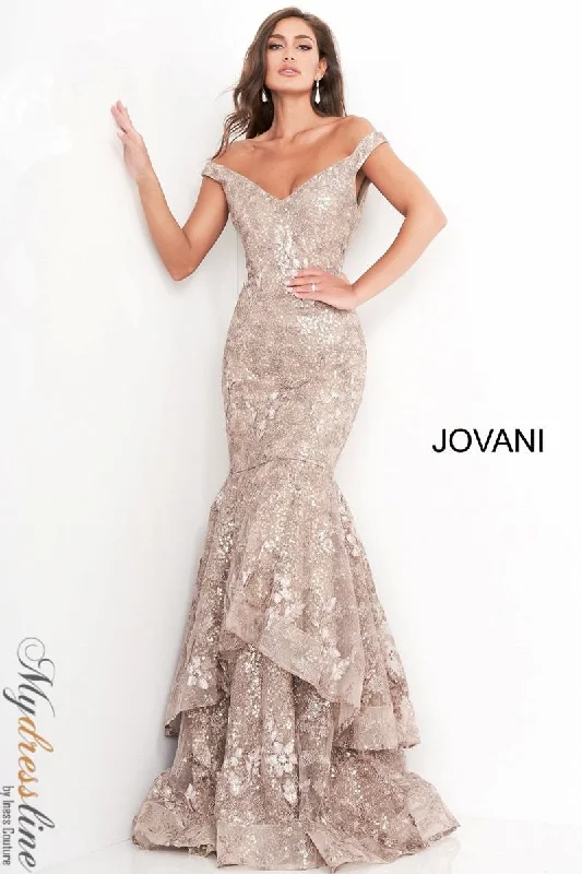 Strapless Women Dress with a Built - in Bra for Comfort and SupportJovani 03264