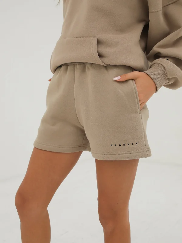 Leather Look Women Shorts for an Edgy and Chic StyleIsabel Jogger Shorts - Tan