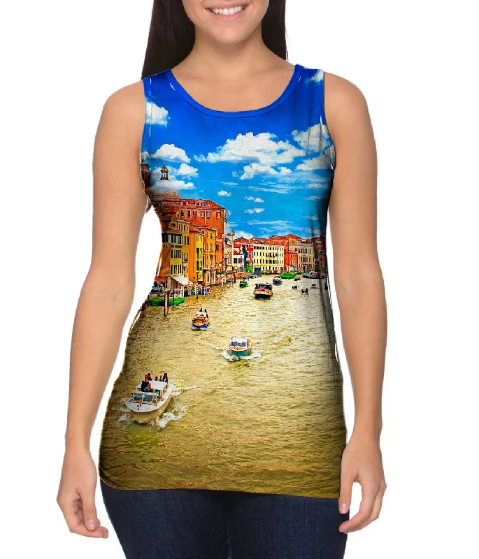 Plus Size Women's Glitter - Trimmed Tank Tops for Party NightsThe Grand Canal - In - Venice