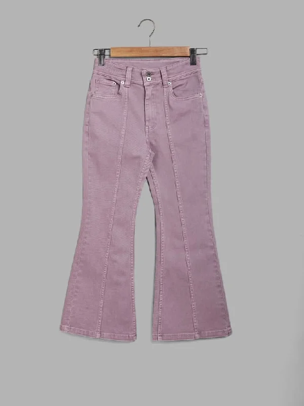 Belted Women Shorts to Enhance the WaistlineY&F Kids Lilac Relaxed - Fit Mid - Rise Jeans